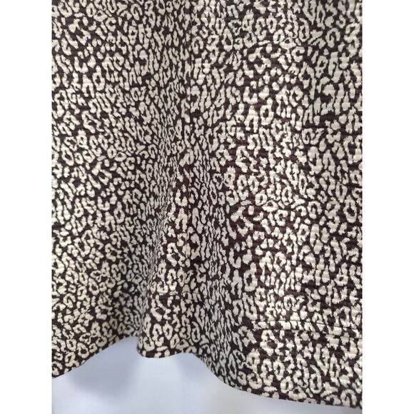 Charter Club Brown Cream Leopard Print Dress Jacket XL w/ Vintage Floral Brooch - Picture 4 of 16
